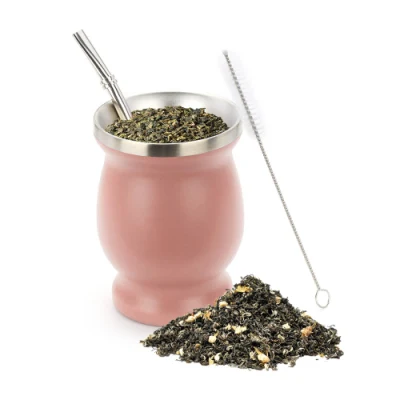 Tasse à thé Mate 8oz/230ml en acier inoxydable, tasse Yerba Mate, gourde à Double paroi avec Bombilla